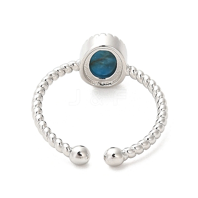 Natural Apatite Open Cuff Ring RJEW-M166-04P-G-1