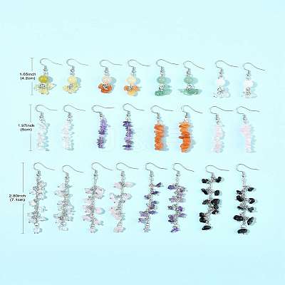 24Pair 316 Surgical Stainless Steel Dangle Earrings EJEW-FS00057-1