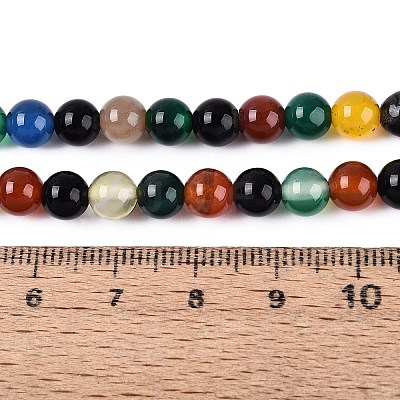 Natural Agate(Dyed & Heated) Beads Strands G-Q604-6MM-01-1