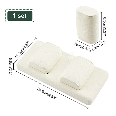 2-Slot Microfiber Bracelet Jewellery Display Stands RDIS-WH0015-03-1