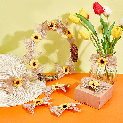 Linen Bowknot Ornament Accessories DIY-WH0430-069-1