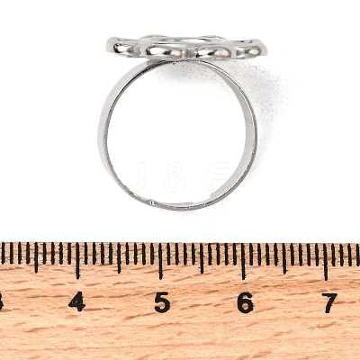 Adjustable 304 Stainless Steel Open Cuff Ring Components STAS-P403-01C-P-1