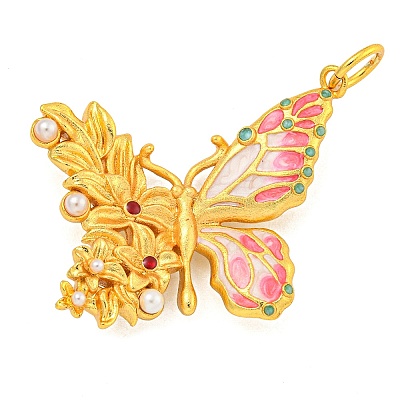 Rack Plating Brass Enamel Pendants KK-Z054-04G-1