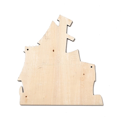 Single Face Printed Wood Big Pendants WOOD-I010-04C-1
