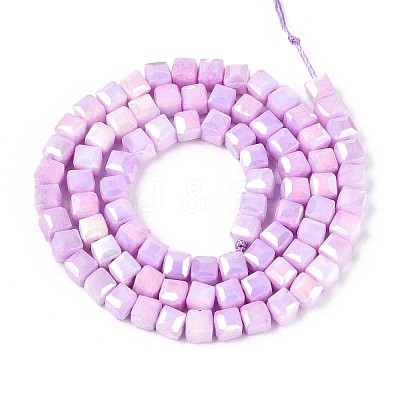 Anti-Tarnish Electroplate Glass Beads Strands GLAA-T025-4mm-10E-1