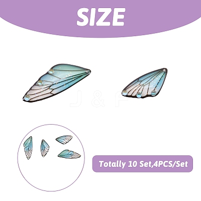 Transparent Resin Crystal AB Rhinestone Pendants Set RESI-TAC0002-46C-1
