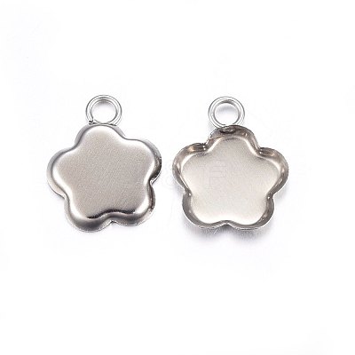 Tarnish Resistant 304 Stainless Steel Pendant Cabochon Settings STAS-P210-04P-1