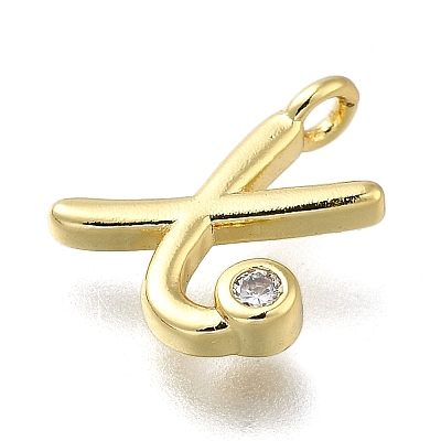 Brass Micro Pave Cubic Zirconia Pendants KK-B132-12G-X-1