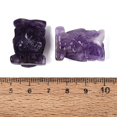 Natural Amethyst Owl Figurine DJEW-N005-05B-1