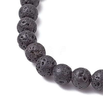 Natural Sodalite with Natural Lava Rock Beaded Stretch Bracelets for Women BJEW-JB11130-03-1