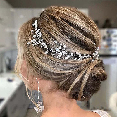 Rhinestone Leaf Wedding Hair Band Hair Vine HULI-PW0002-014-1