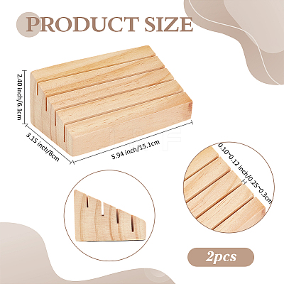 Pine Wooden Slant Back Playing Cards Slotted Holder ODIS-WH0079-071-1