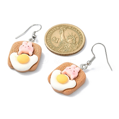 8 Pairs 8 Style Rabbit Resin Dangle Earrings EJEW-JE05670-1