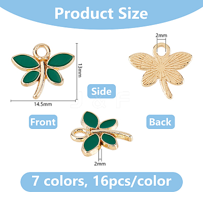 112Pcs 7 Colors Zinc Alloy Enamel Charms FIND-DC0008-17-1