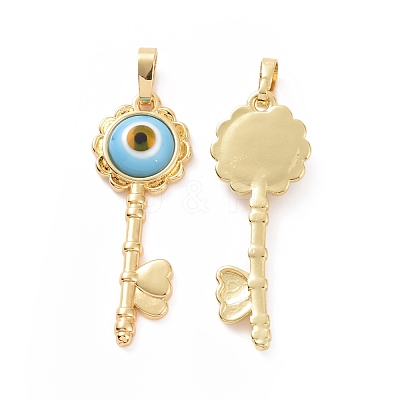 Handmade Evil Eye Lampwork Pendants ZIRC-F136-05G-06-1
