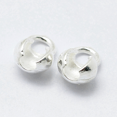 925 Sterling Silver Bead Tips Knot Covers STER-G027-25S-1