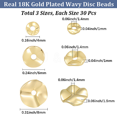 90Pcs 3 Styles Brass Beads KK-BBC0025-88-1
