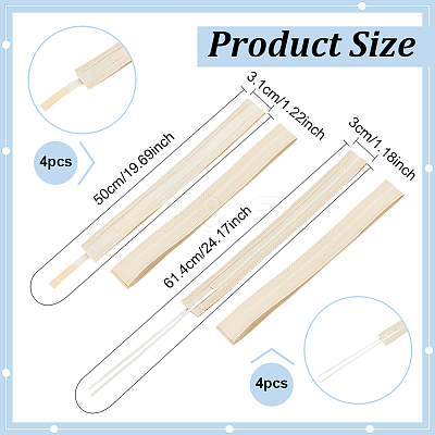 8Pcs 2 Styles  Polyester & Cotton Adjustable Hat Sweatband DIY-BC0013-50B-1