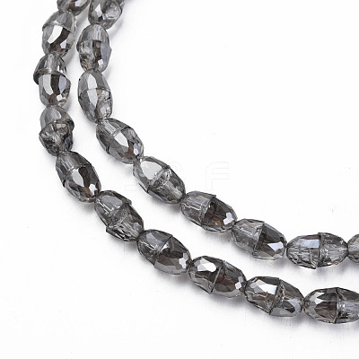 Electroplate Transparent Glass Beads Strands EGLA-N002-35-F01-1