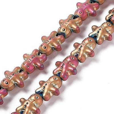 Full Plated Forsted Electroplate Glass Beads GLAA-P005-FP01-1