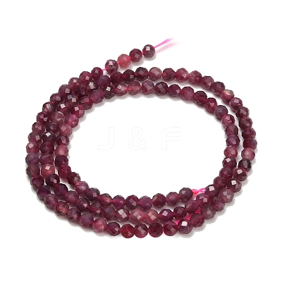 Natural Red Tourmaline Beads Strands GG-CBA77FB-B01-3mm-B-1