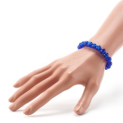 Handmade Silver Foil Glass Beaded Stretch Bracelets BJEW-JB06464-1