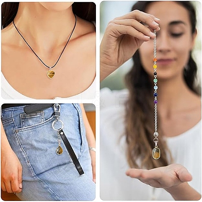 Natural Tiger Eye Pendants G-YW0003-01A-1