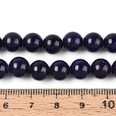 Dyed Natural Mashan Jade Round Beads Strands G-T139-8mm-67H-1