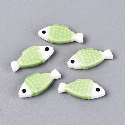 Hand Painted Fish Shaped Porcelain Beads PORC-N013-06A-1