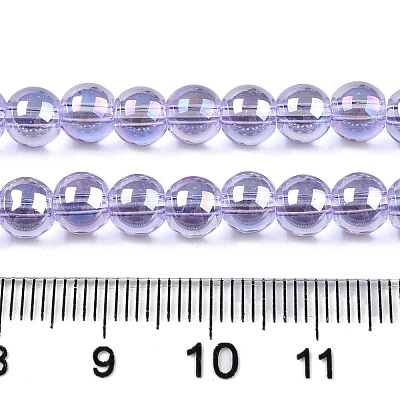 Electroplate Transparent Glass Beads Strands X-GLAA-T032-T6mm-AB01-1