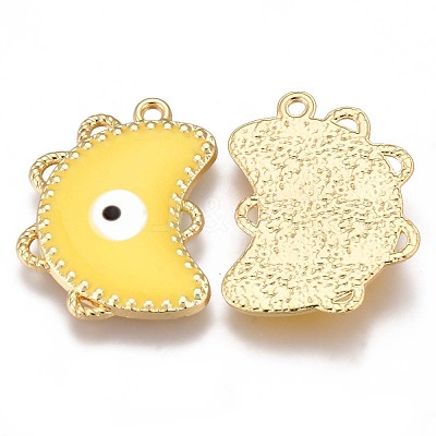Eco-Friendly Alloy Enamel Pendants ENAM-N050-26G-NR-1