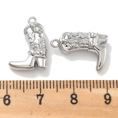 Brass Micro Pave Clear Cubic Zirconia Pendants KK-M102-25P-1