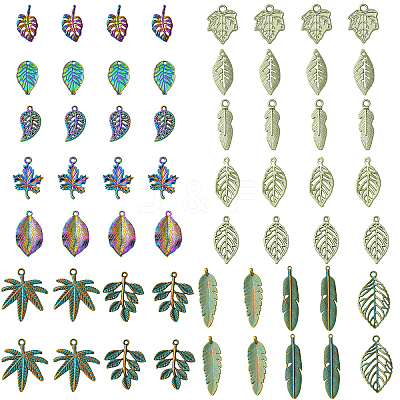 20Pcs 5 Styles Rainbow Color Alloy Pendants PALLOY-YW0007-03-1