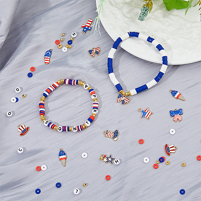 Independence Day Theme DIY Bracelet Making Kit DIY-FH0006-53-1