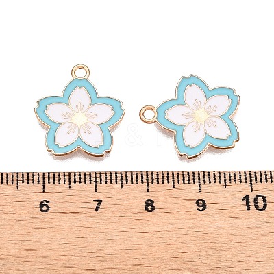 Light Gold Plated Alloy Enamel Pendants PALLOY-N176-28A-RS-1