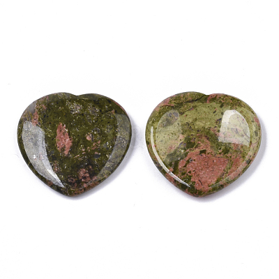 Natural  Unakite Thumb Worry Stone G-N0325-01T-1