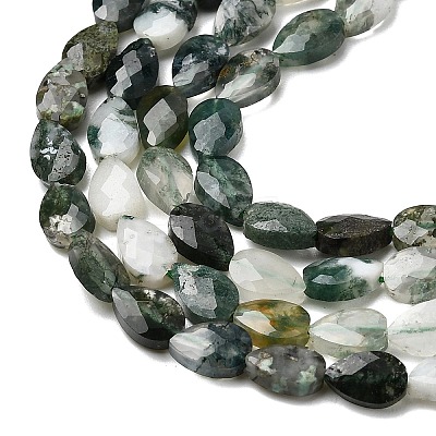 Natural Moss Agate Beads Strands G-B159-A09-1