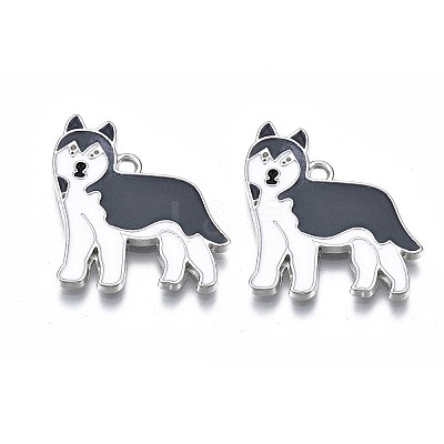 Rack Plating Alloy Enamel Dog Pendants X-PALLOY-T075-157A-1