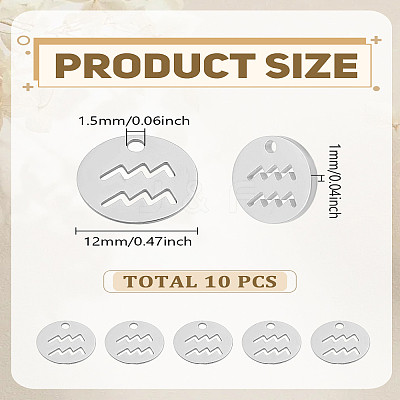 10Pcs 304 Stainless Steel Charms STAS-LP0003-19L-1