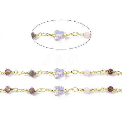 Butterfly & Round Glass Beaded Chains CHS-P016-38G-07-1