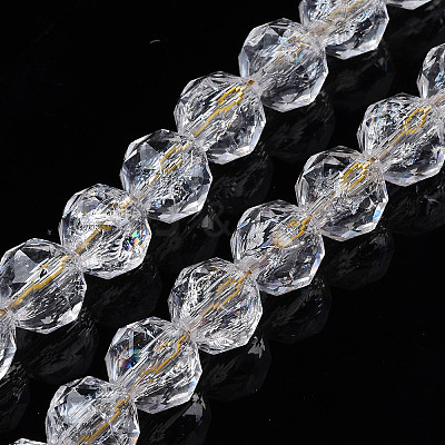 Transparent Crackle Glass Beads Strands X-GLAA-N051-02-1