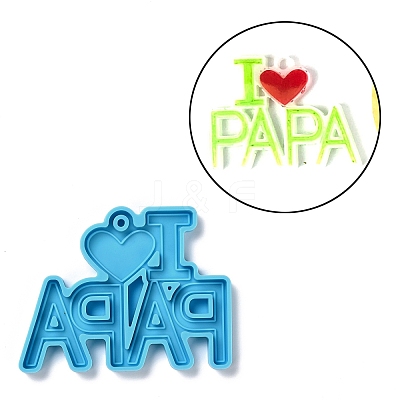 Father's Day Theme DIY Pendant Silicone Molds DIY-C030-02-1