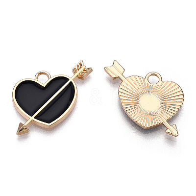 Light Gold Plated Alloy Pendants LS-ENAM-T009-35B-1