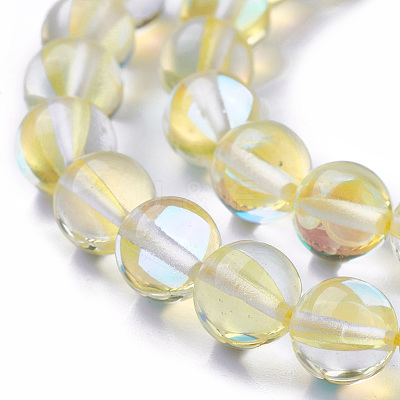 Synthetic Moonstone Beads Strands G-F143-6mm-13-1