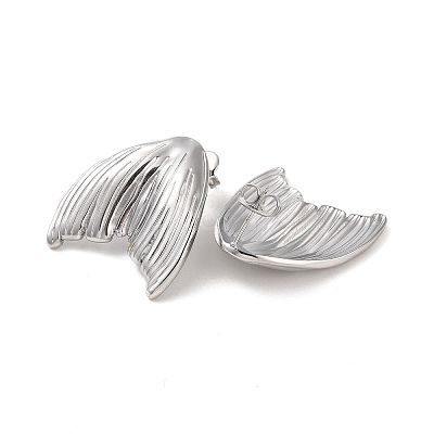 Non-Tarnish Mermaid Tail 304 Stainless Steel Stud Earrings for Women EJEW-L272-004P-1