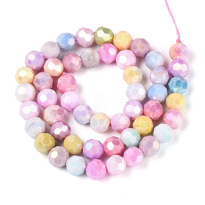 Anti-Tarnish Electroplate Glass Beads Strands X-EGLA-T021-8mm-15-14-1