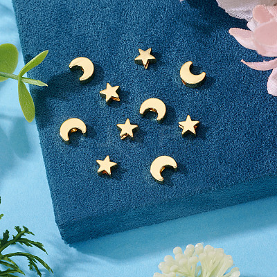 10Pcs 2 Styles Brass Beads KK-TA0003-27-1