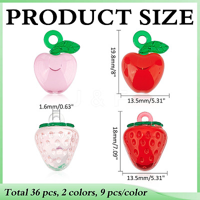 36Pcs 4 Styles Transparent Acrylic Pendants OACR-ME0001-27-1