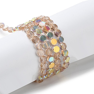 Transparent Electroplate Glass Beads Strands GLAA-Q099-A01-02-1
