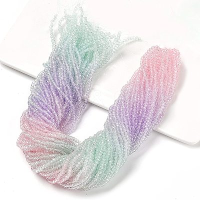 Transparent Painted Glass Beads Strands LS-DGLA-A034-T1mm-A23-1